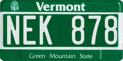 VT license plate NEK878