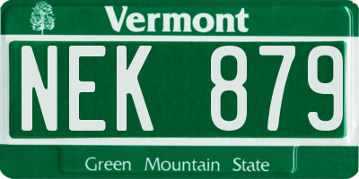 VT license plate NEK879