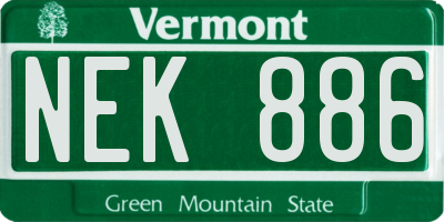 VT license plate NEK886