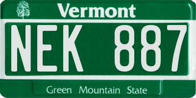 VT license plate NEK887