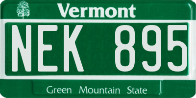 VT license plate NEK895