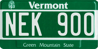 VT license plate NEK900