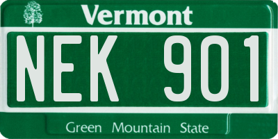 VT license plate NEK901
