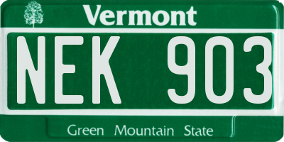 VT license plate NEK903