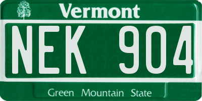 VT license plate NEK904