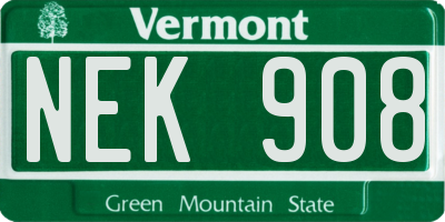 VT license plate NEK908