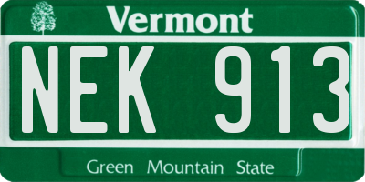 VT license plate NEK913