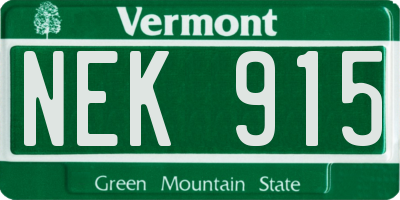 VT license plate NEK915
