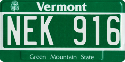 VT license plate NEK916