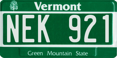 VT license plate NEK921