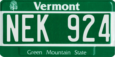VT license plate NEK924