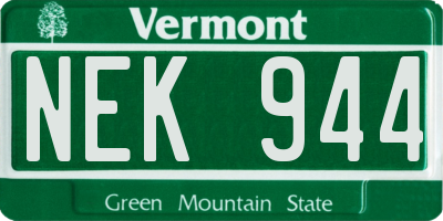 VT license plate NEK944