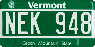 VT license plate NEK948