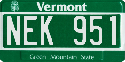 VT license plate NEK951