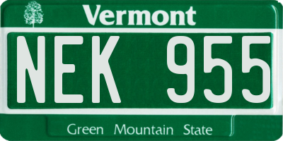 VT license plate NEK955