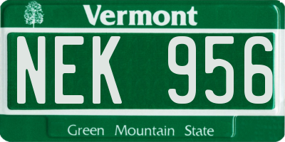 VT license plate NEK956