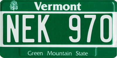 VT license plate NEK970