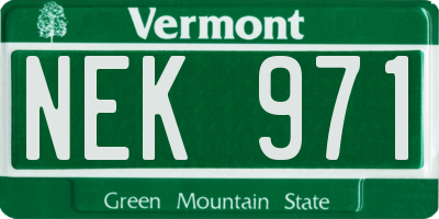 VT license plate NEK971