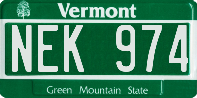VT license plate NEK974