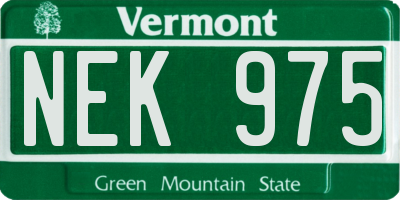 VT license plate NEK975