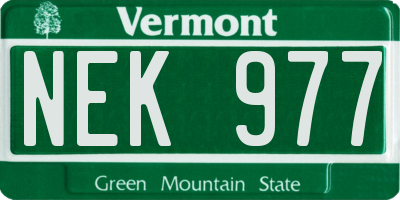 VT license plate NEK977