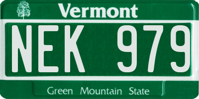 VT license plate NEK979