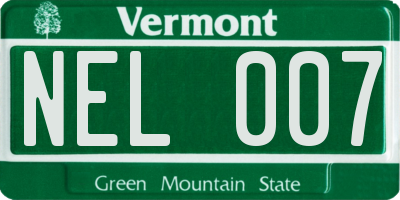 VT license plate NEL007