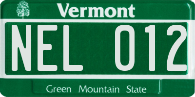 VT license plate NEL012