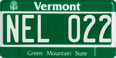 VT license plate NEL022