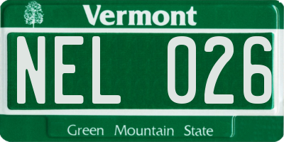 VT license plate NEL026