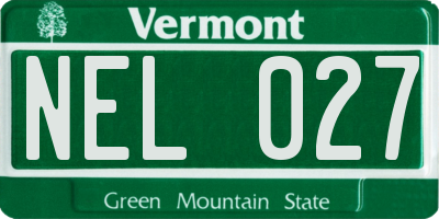 VT license plate NEL027