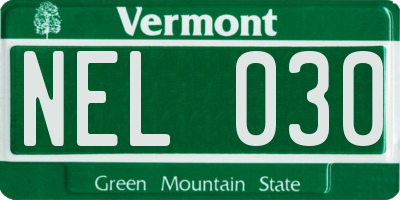 VT license plate NEL030