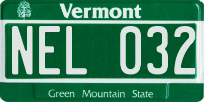VT license plate NEL032