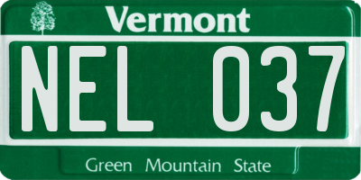 VT license plate NEL037