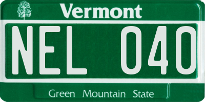 VT license plate NEL040