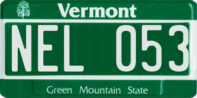VT license plate NEL053