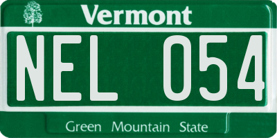 VT license plate NEL054