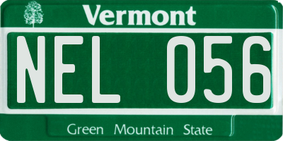 VT license plate NEL056