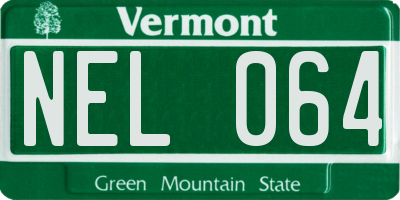 VT license plate NEL064