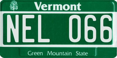 VT license plate NEL066
