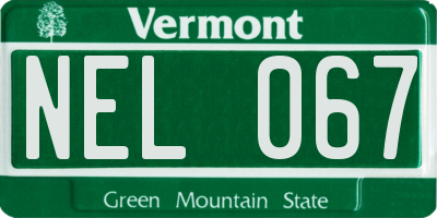 VT license plate NEL067