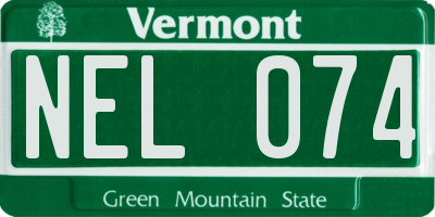 VT license plate NEL074