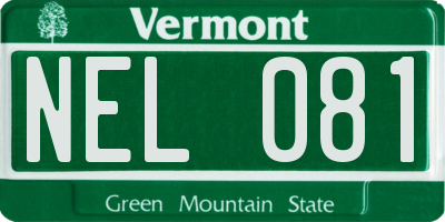 VT license plate NEL081