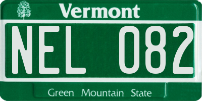 VT license plate NEL082