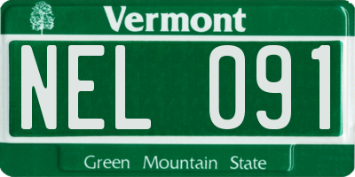 VT license plate NEL091