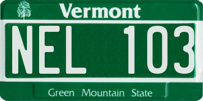 VT license plate NEL103