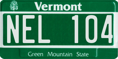 VT license plate NEL104