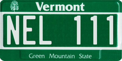 VT license plate NEL111