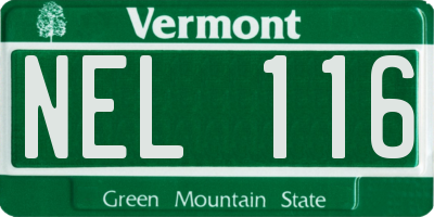 VT license plate NEL116