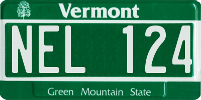 VT license plate NEL124